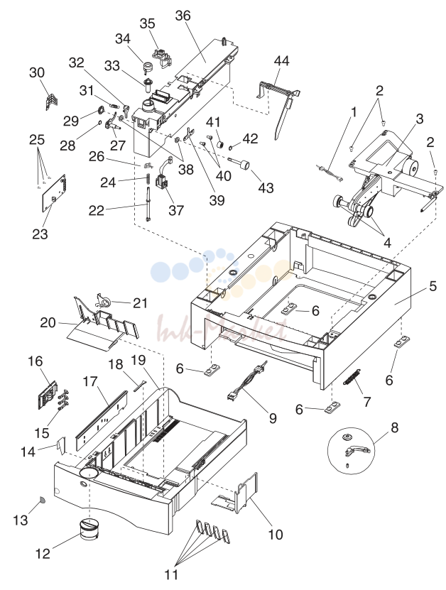 27. Assembly 16: 500 Sheet Tray (continued)