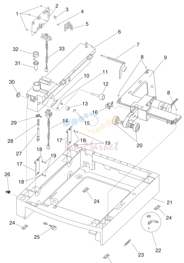 22. Assembly 16: 250 Sheet Tray (continued)