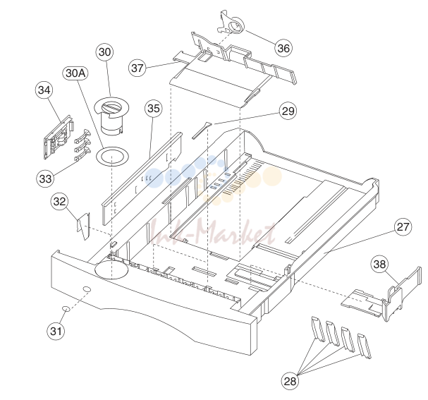 23. Assembly 16: 250 Sheet Tray (continued)