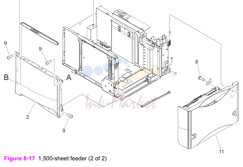 14. Figure 8-17 1,500-sheet feeder (2 of 2)