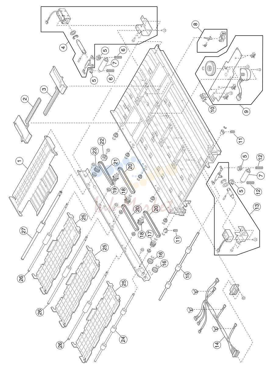 15. Assembly 17: Duplex unit 2