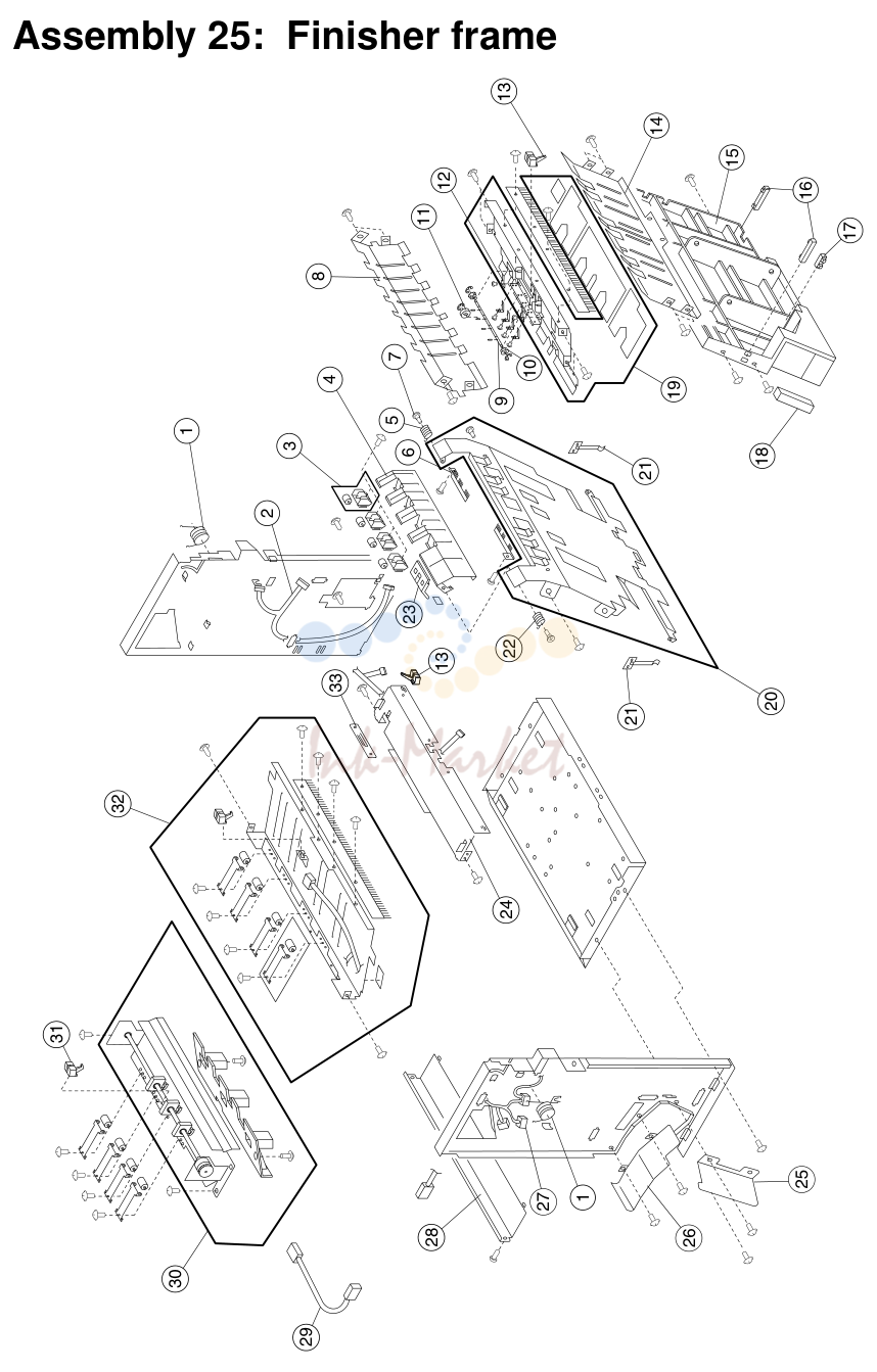 23. Assembly 25: Finisher frame