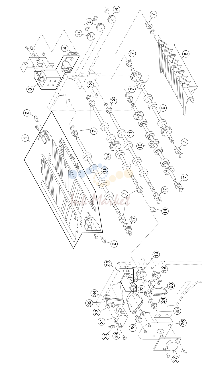24. Assembly 26: Finisher feed 1