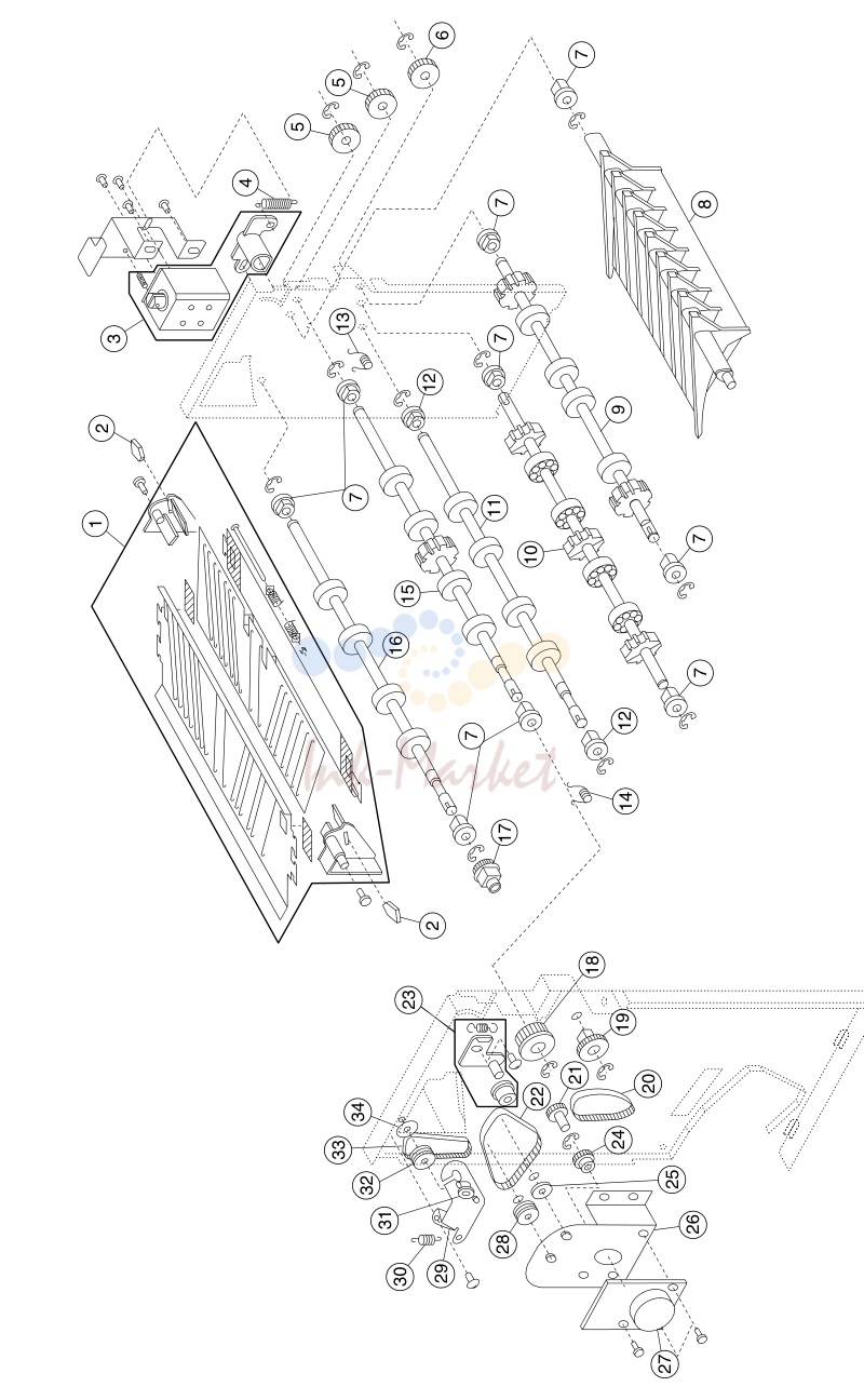 25. Assembly 26 (continued): Finisher feed 1