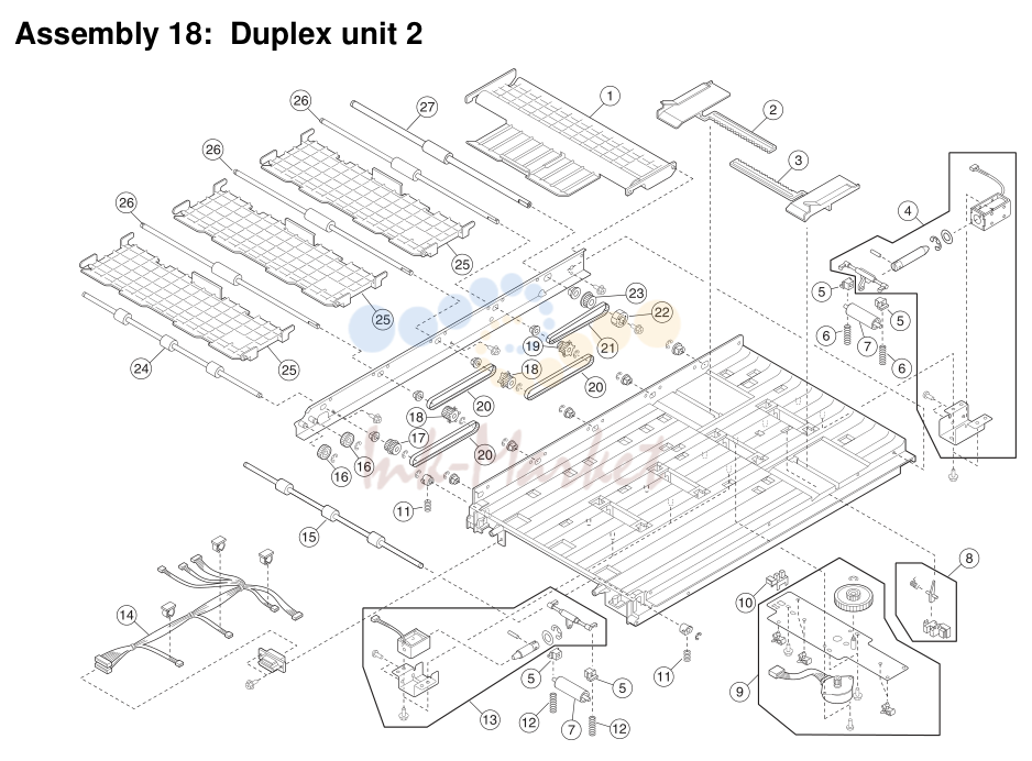 12. Assembly 18: Duplex unit 2