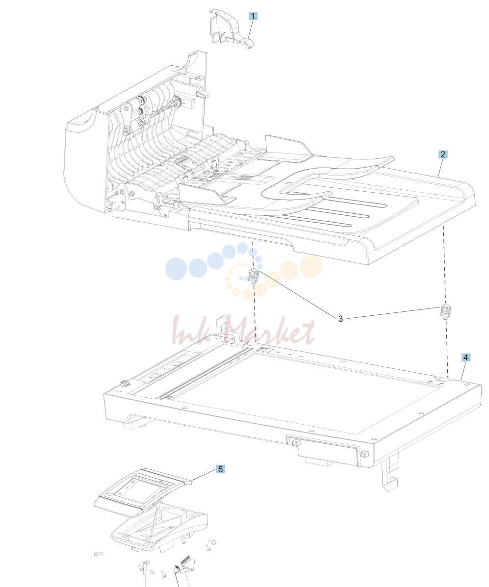 8. Scanner and document feeder (ADF) main assemblies