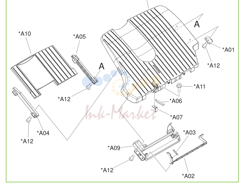 23. Figure 9-50 Top output bin (stack sub-tray assembly) (stapler/stacker)