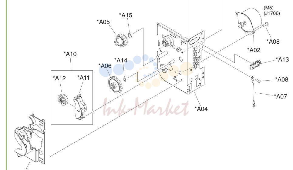 11. Figure 9-11 Printer multi-purpose-drive assembly