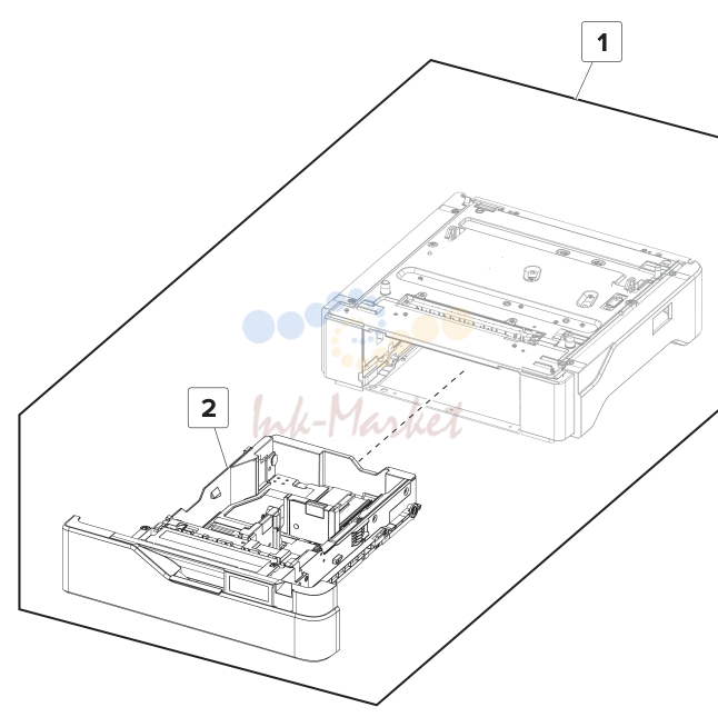 10. Assembly 11: 550 sheet tray option 1