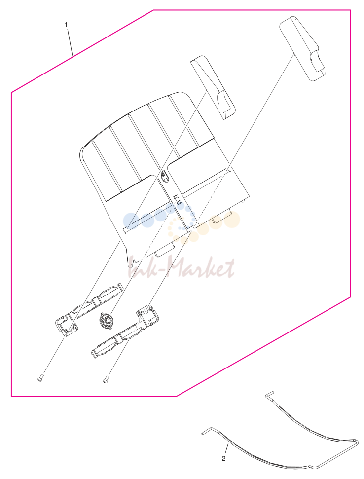 2. Figure 7-2. ADF input and delivery assemblies (HP LaserJet 3015)