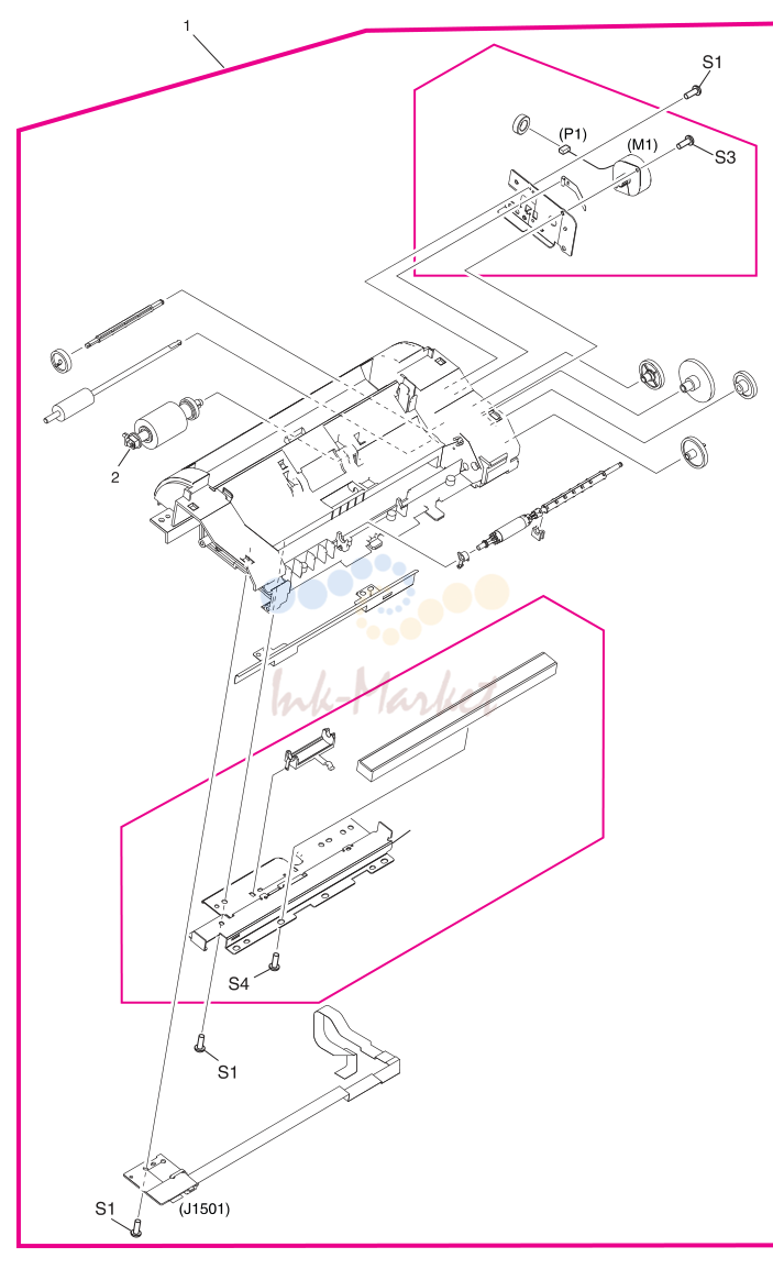 3. Figure 7-4. Frame assembly (HP LaserJet 3015)