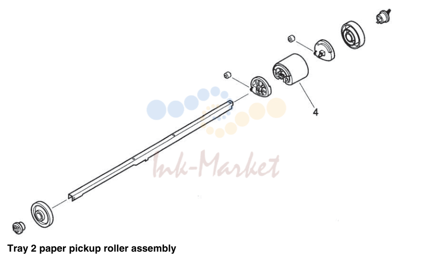 4. Figure 169. Tray 2 paper pickup roller assembly