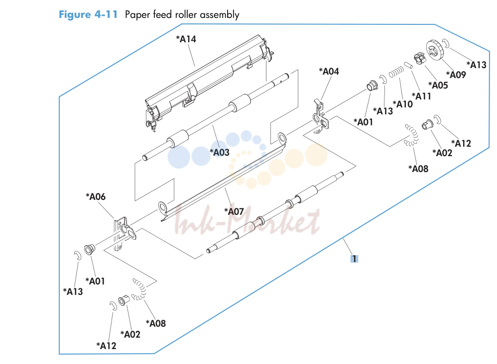 9. Paper feed roller assembly