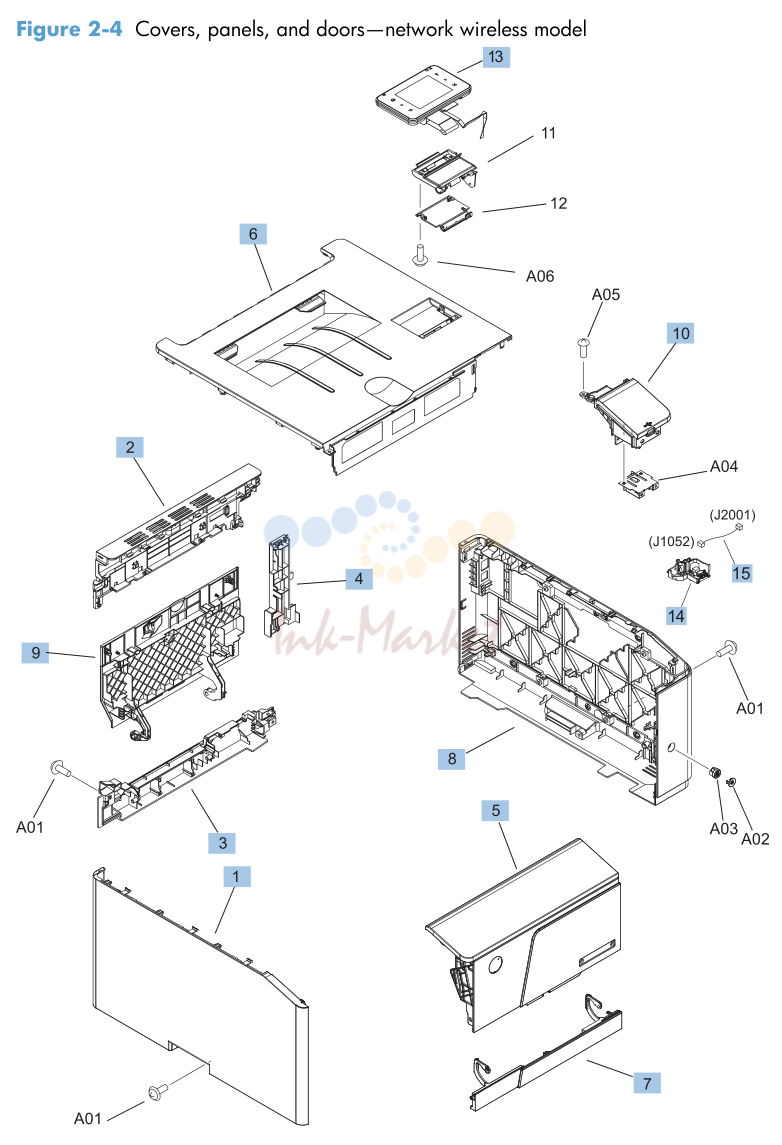 3. Figure 2-4 Covers, panels, and doors-network wireless model