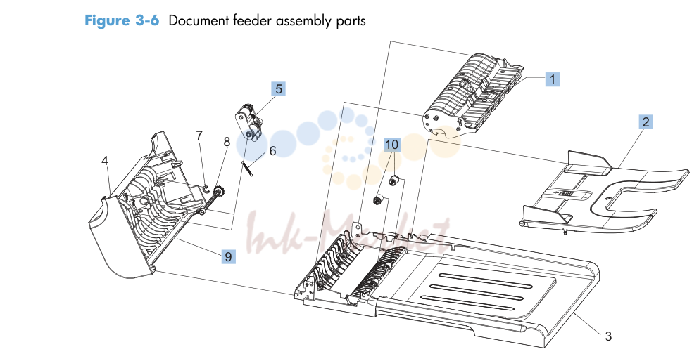 6. Document feeder internal components