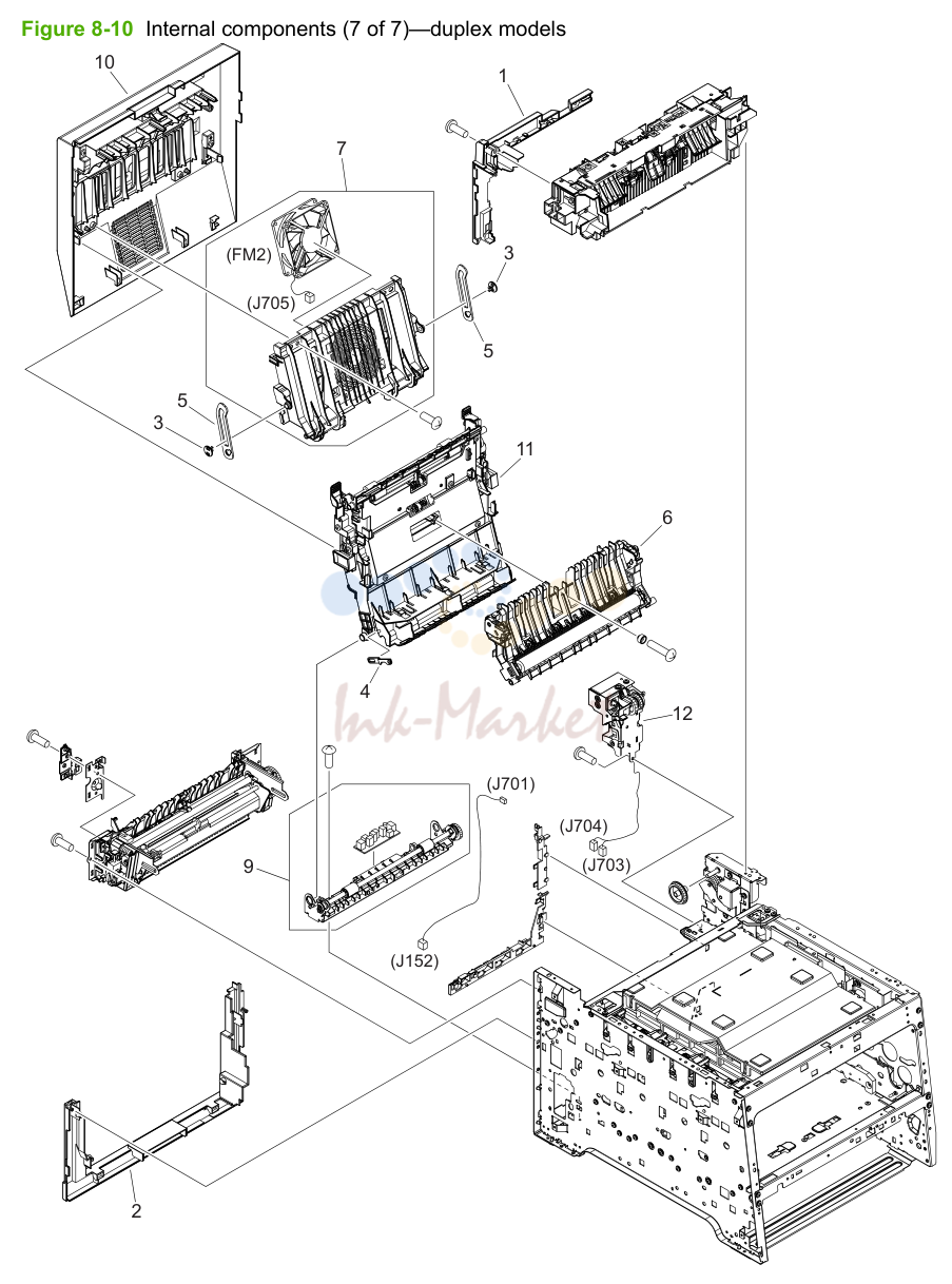 8. Figure 8-10 Internal components (7 of 7)-duplex models