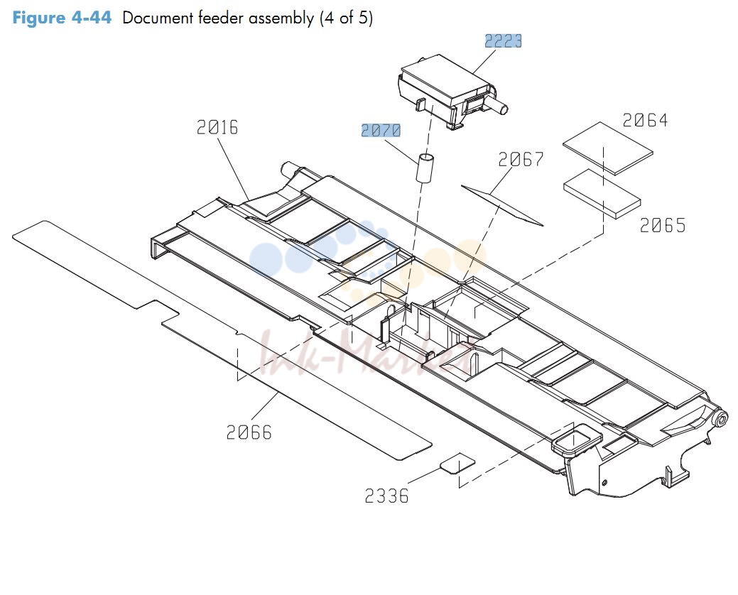HP CM4540 Document feeder assembly 4 of 5 printer parts diagram