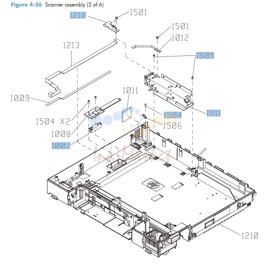 HP CM4540 Scanner assembly 2 of 6 printer parts diagram