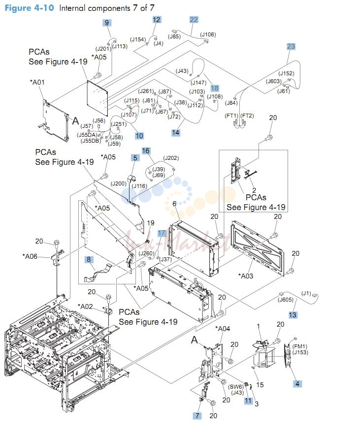 HP CM4540 Internal Components 7 of 7 printer parts diagram