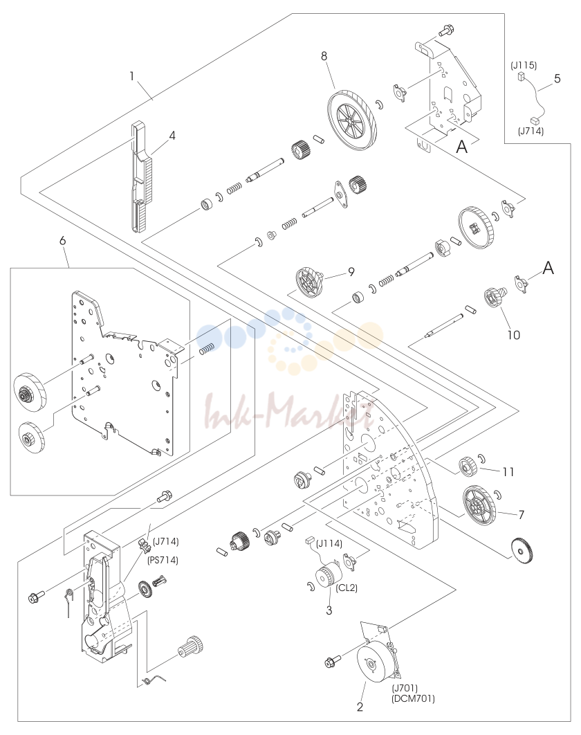 6. Figure 7-5. Main drive assembly