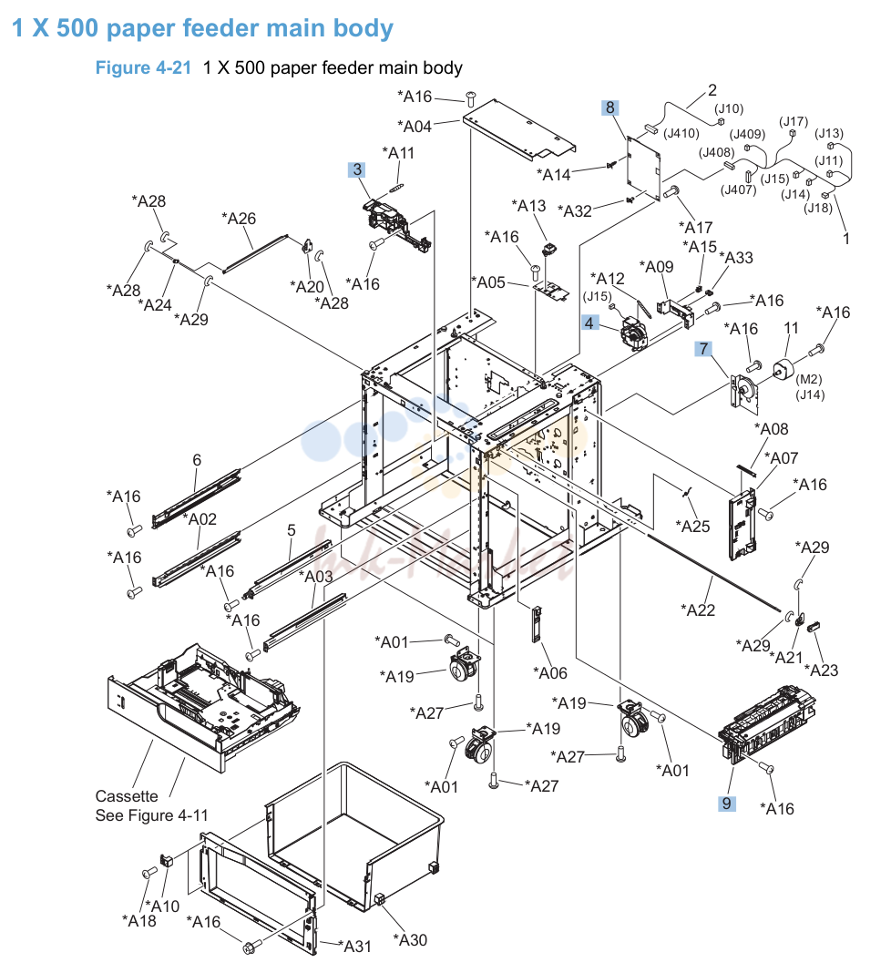 12. 1 X 500 paper feeder main body