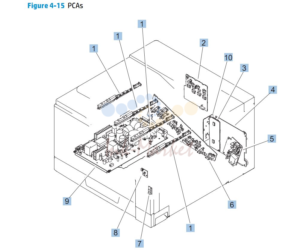 11. HP CP5525n PCA printed circuit board assembly printer parts diagram