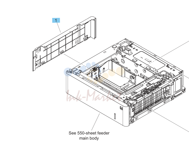 9. Parts and diagrams: 550-sheet paper feeder