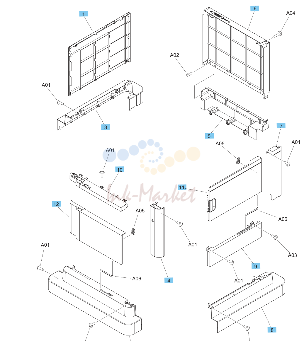 16. 1x500-sheet paper feeder with cabinet