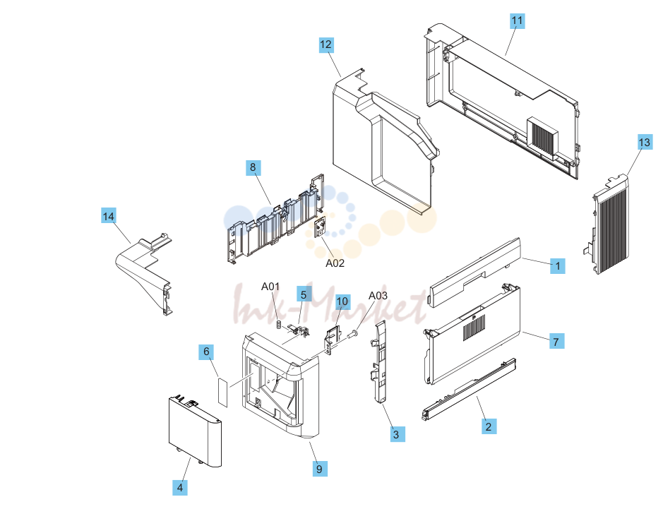 17. Parts and diagrams: Stapler/stacker assembly (M681 and M682 models only)