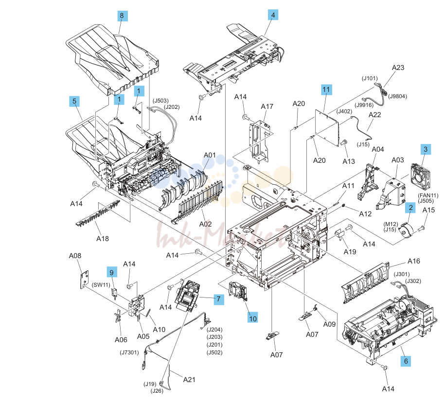 18. Stapler/stacker main body