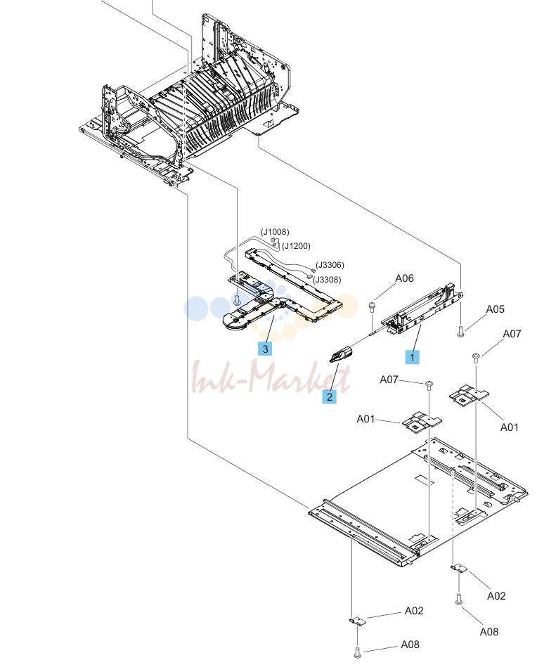 30. Parts and diagrams: Printer internal assemblies (inner finisher; 3 of 3)
