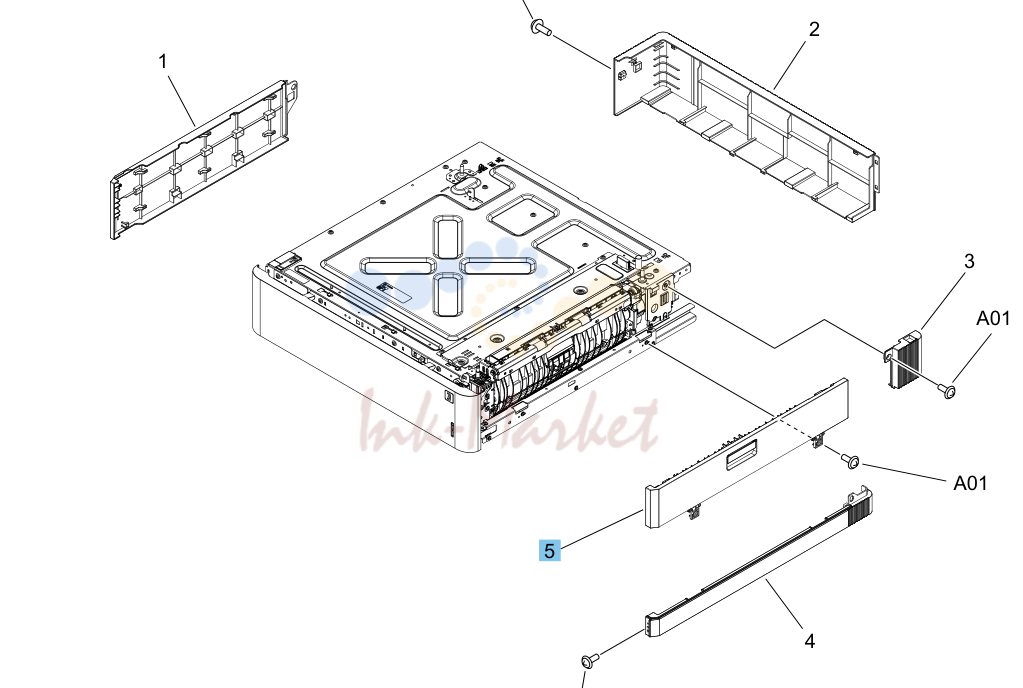31. Parts and diagrams: 550-sheet tray components