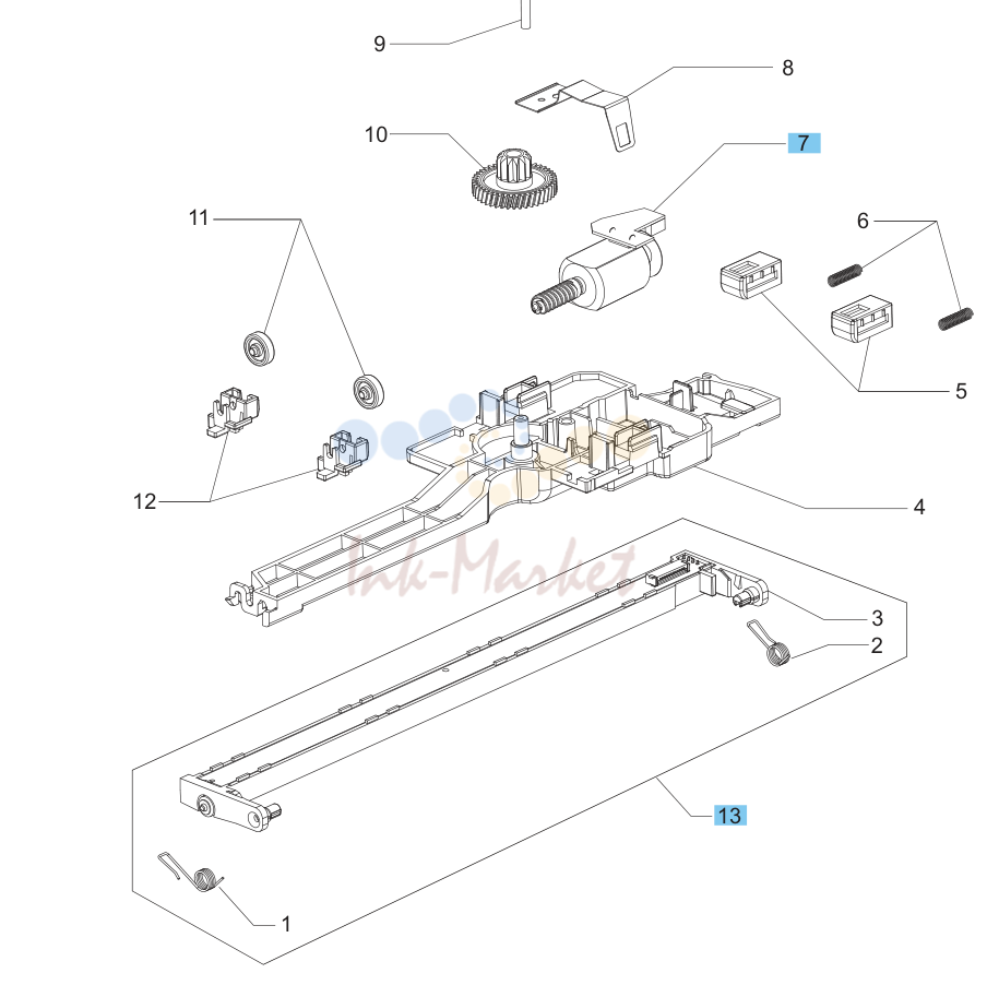 6. Scan drive system assembly (M176 and M177 models)