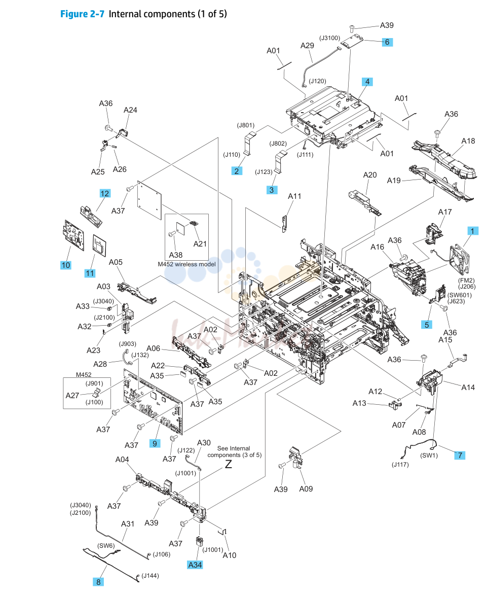 4. Parts and diagrams: Internal components