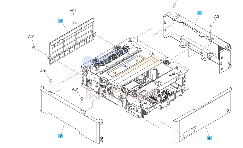 9. Parts and diagrams: 550-sheet paper feeder