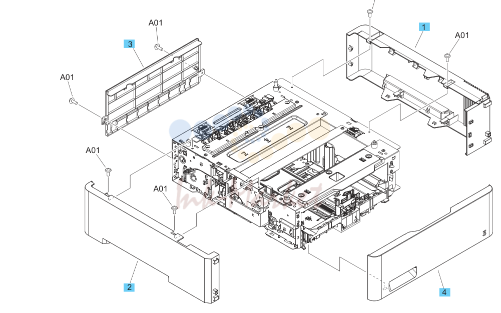 9. Parts and diagrams: 550-sheet paper feeder