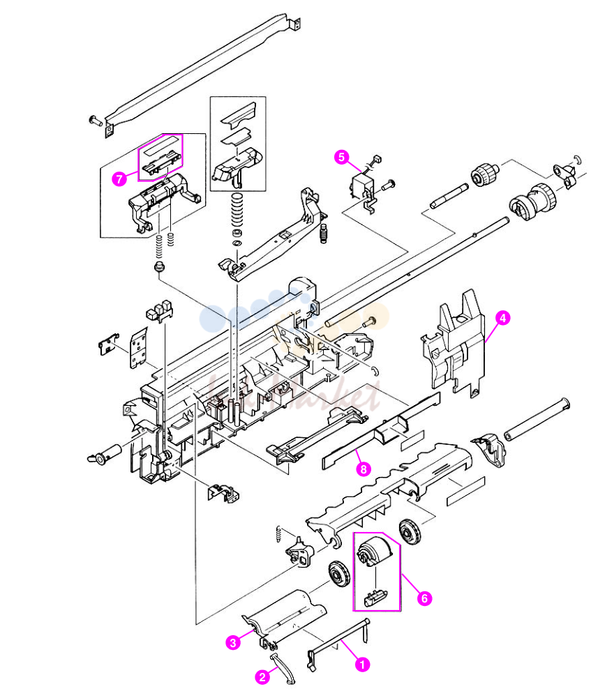 8. Figure 130. Tray 1 pickup assembly
