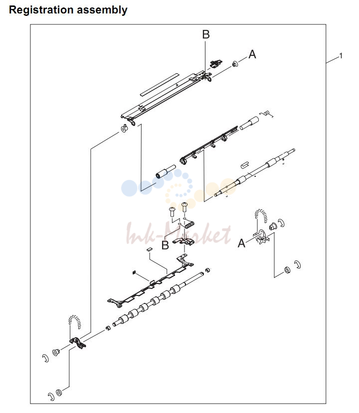 16. HP 4345 Q3942A 4345x Q3943A 4345xs Q3944A 4345xm Q3945A Registration assembly