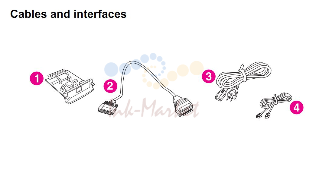 3. HP 4345 Q3942A 4345x Q3943A 4345xs Q3944A 4345xm Q3945A Cables and Interfaces