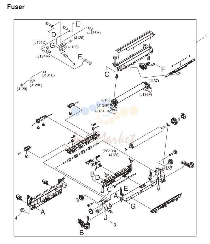 18. HP 4345 Q3942A 4345x Q3943A 4345xs Q3944A 4345xm Q3945A Fuser assembly