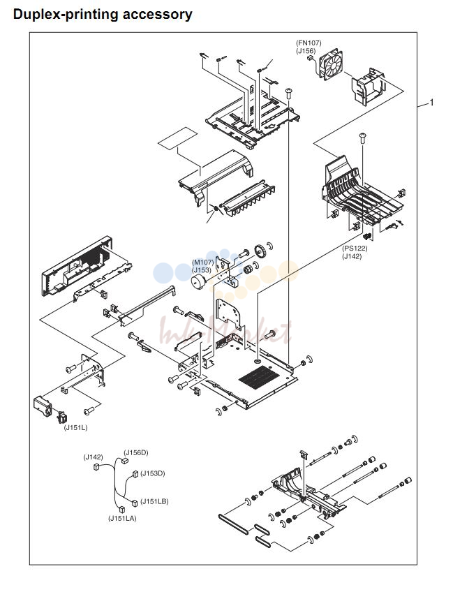 22. HP 4345 Q3942A 4345x Q3943A 4345xs Q3944A 4345xm Q3945A Duplex printing accessory