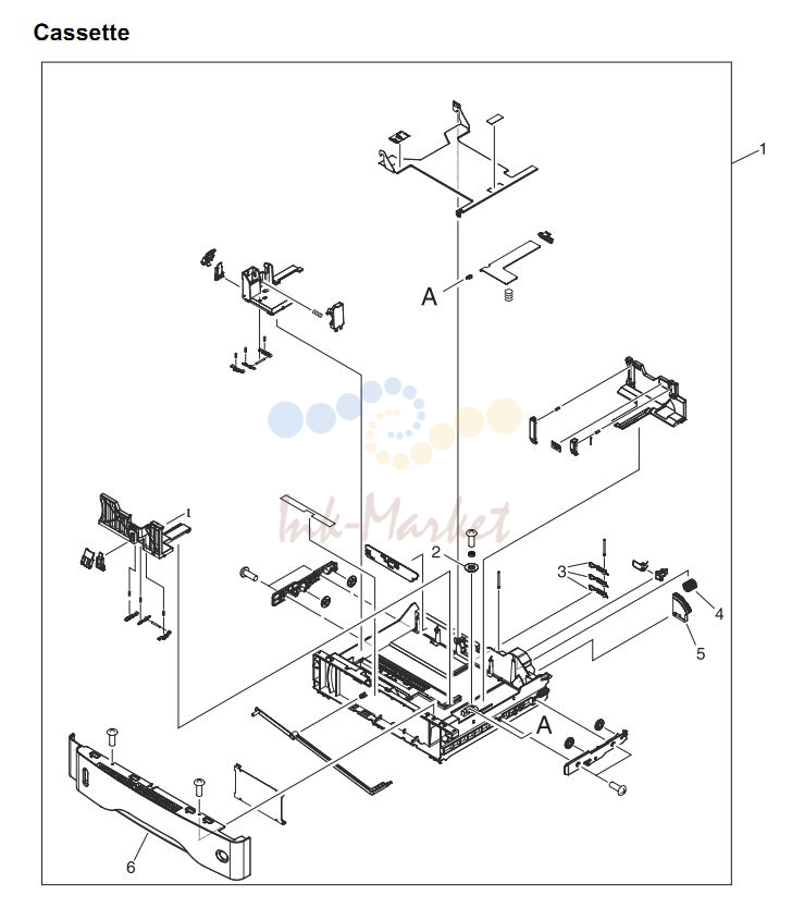 14. HP 4345 Q3942A 4345x Q3943A 4345xs Q3944A 4345xm Q3945A Paper cassette tray 2-3-4
