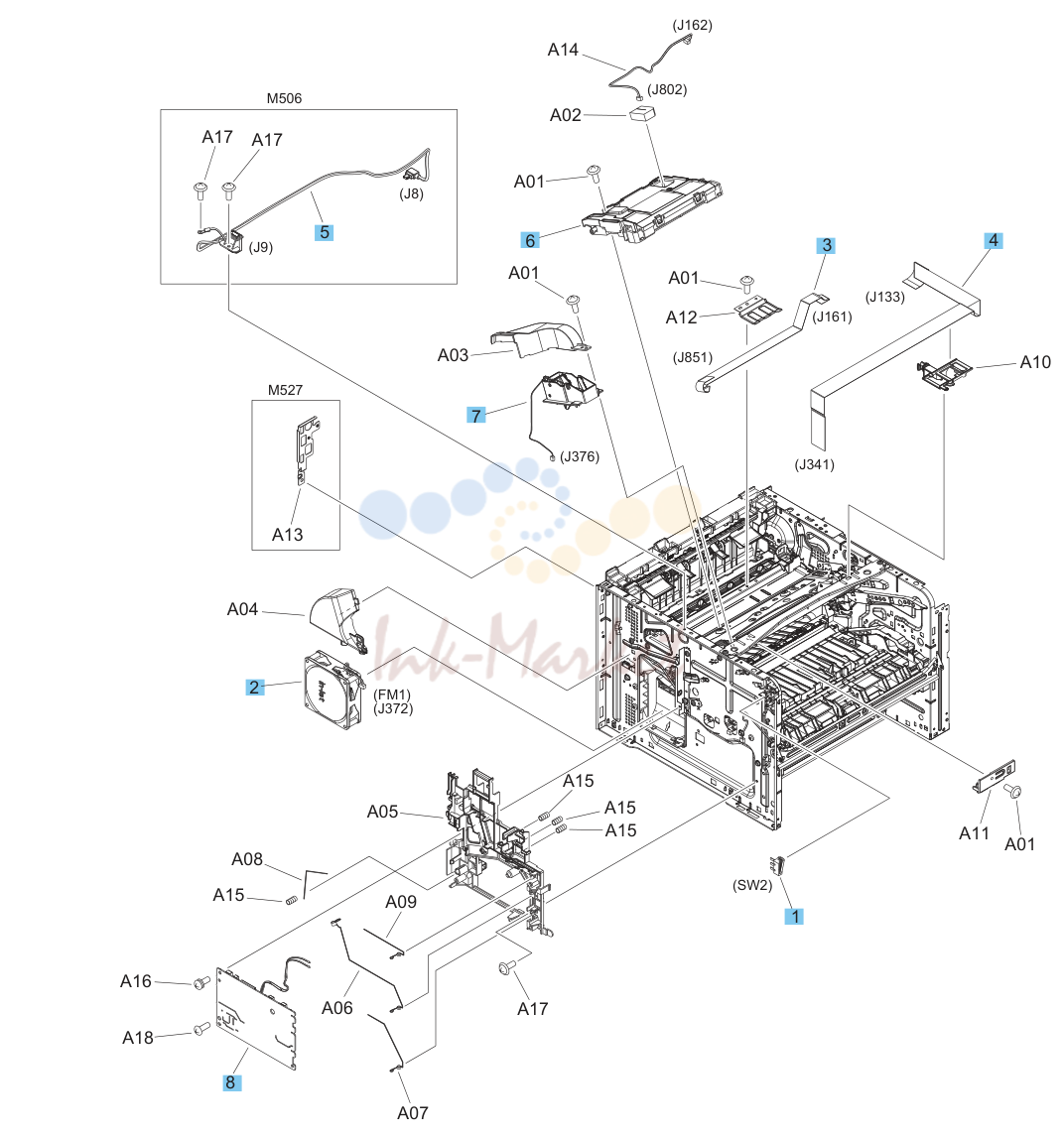 4. Parts and diagrams: Internal assemblies