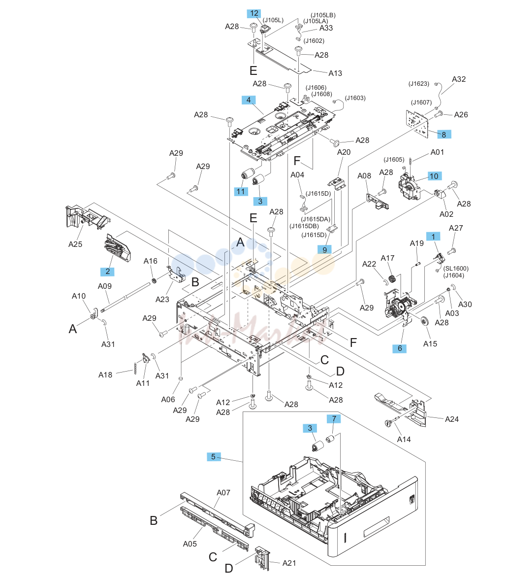 13. 500-sheet feeder main body