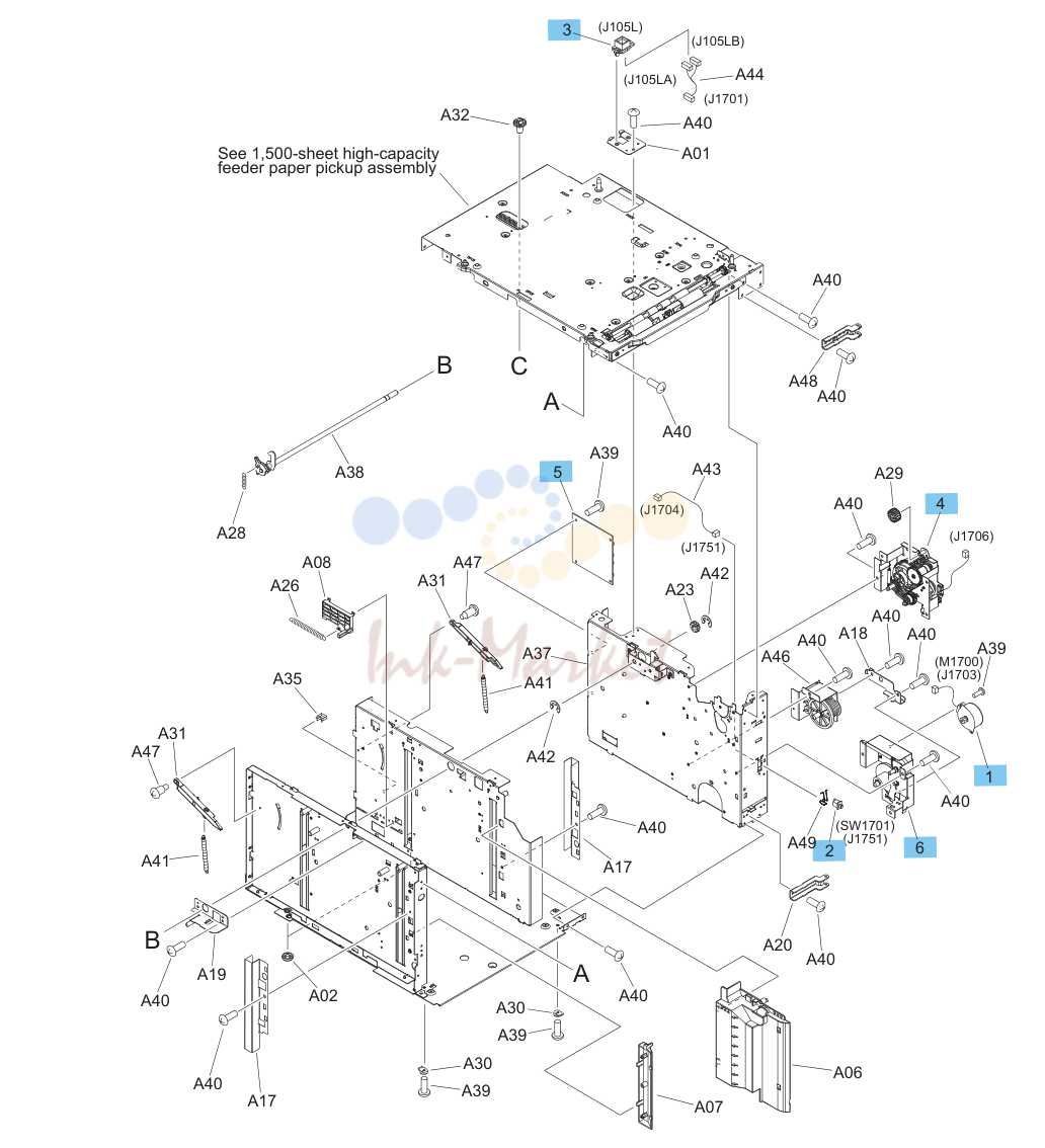 15. 1,500-sheet feeder main body (1 of 2)