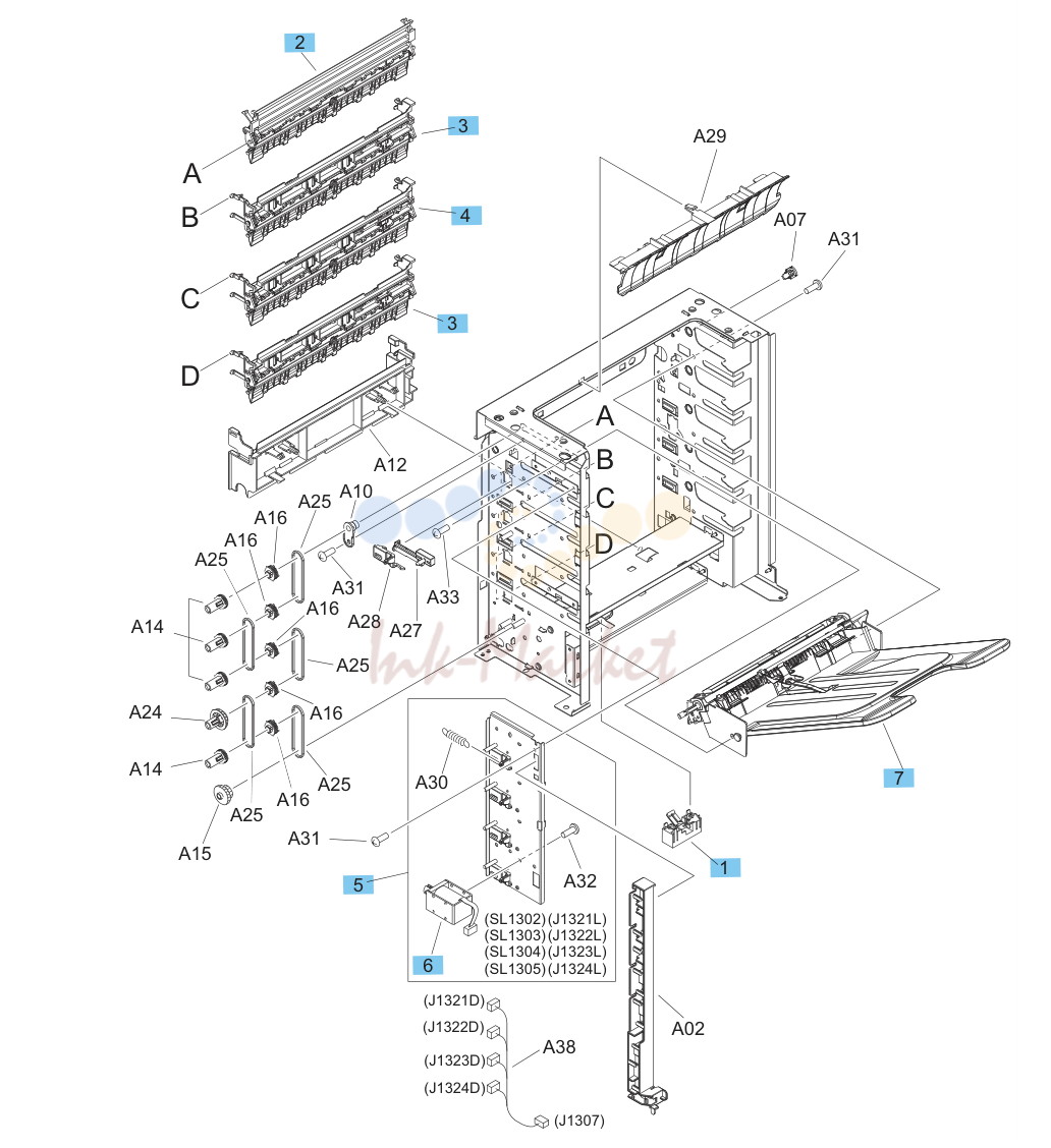 18. 5-bin mailbox main body (1 of 2)