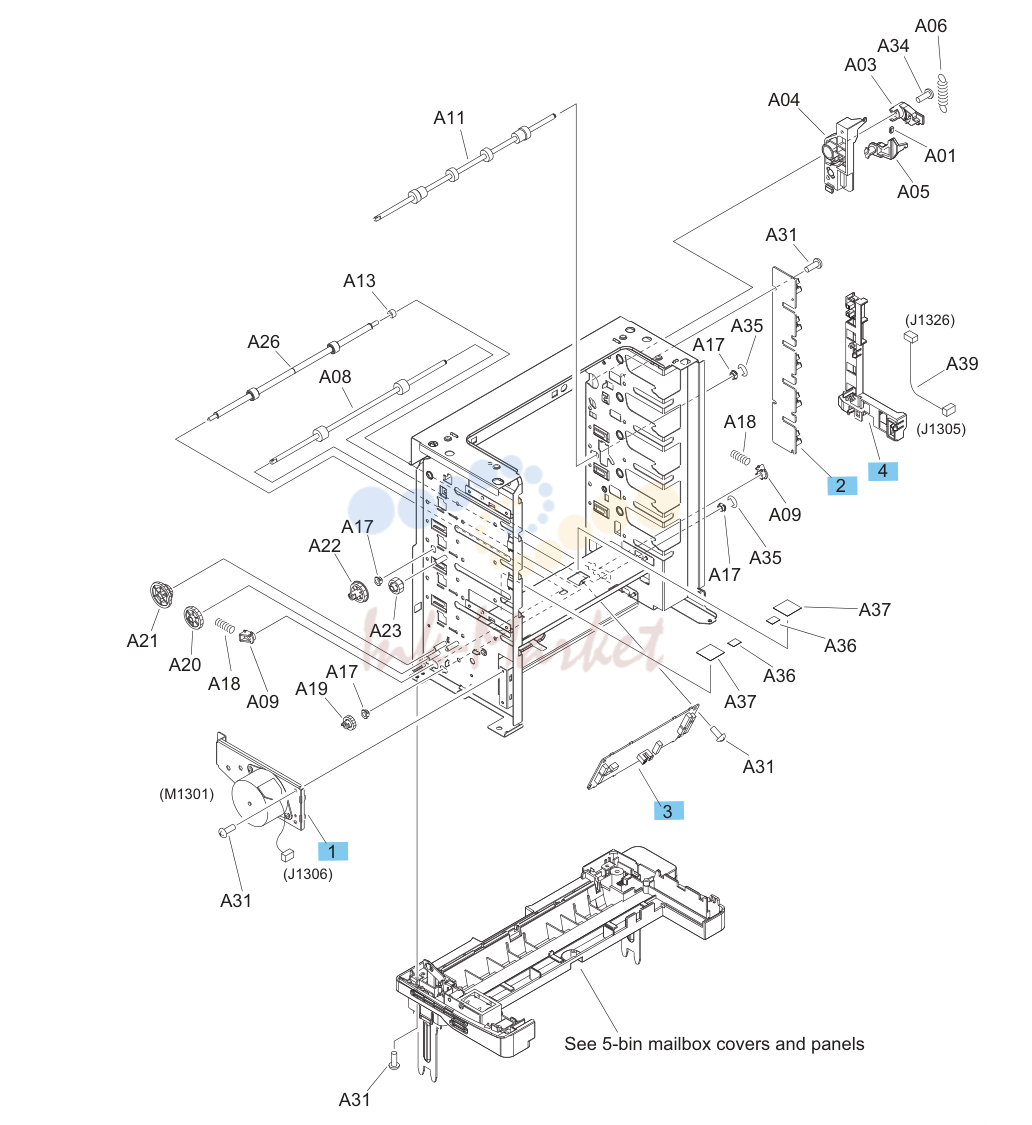 19. 5-bin mailbox main body (2 of 2)