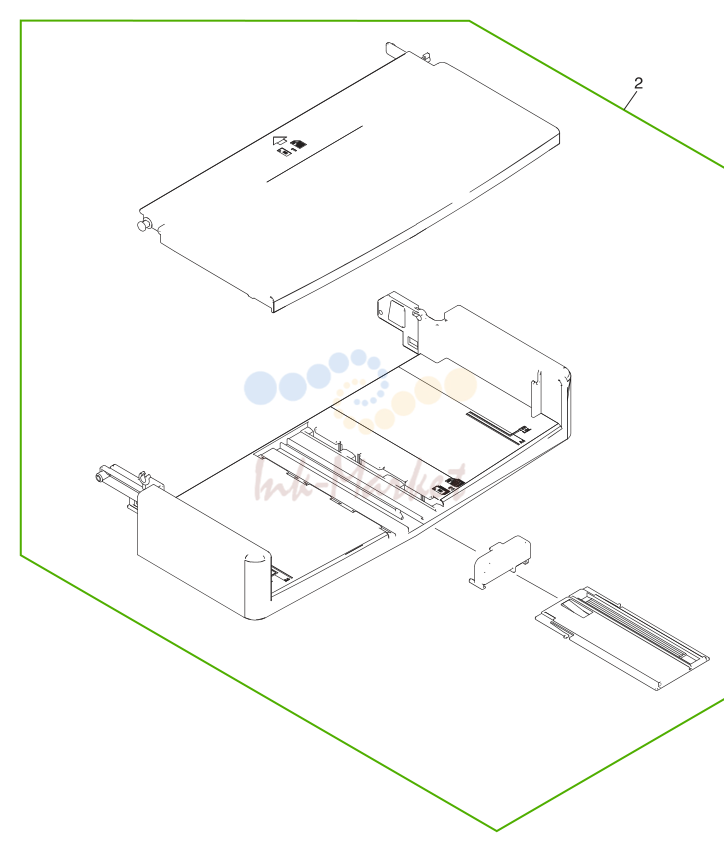 3. Figure 8-4 Pickup- and delivery-tray assemblies