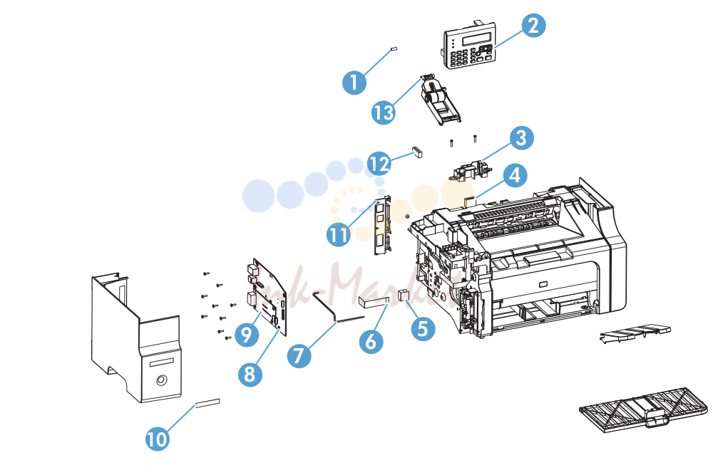 3. Assembly view, HP LaserJet Professional M1210 MFP series