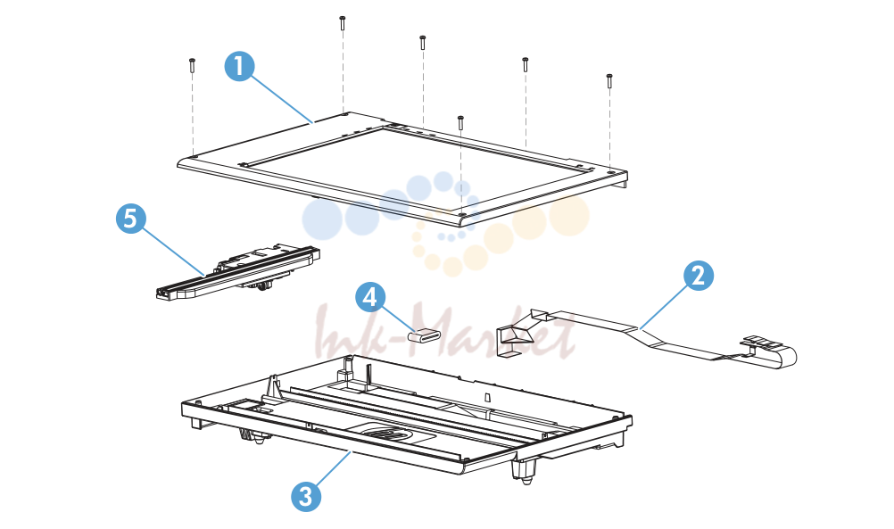 5. Scanner assembly (2 of 2); HP LaserJet Professional M1130 MFP series